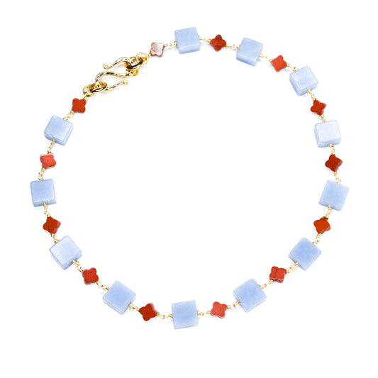 CASSIANA_ANGELITE_REDJASPERNECKLACE by Ayiti Cherie