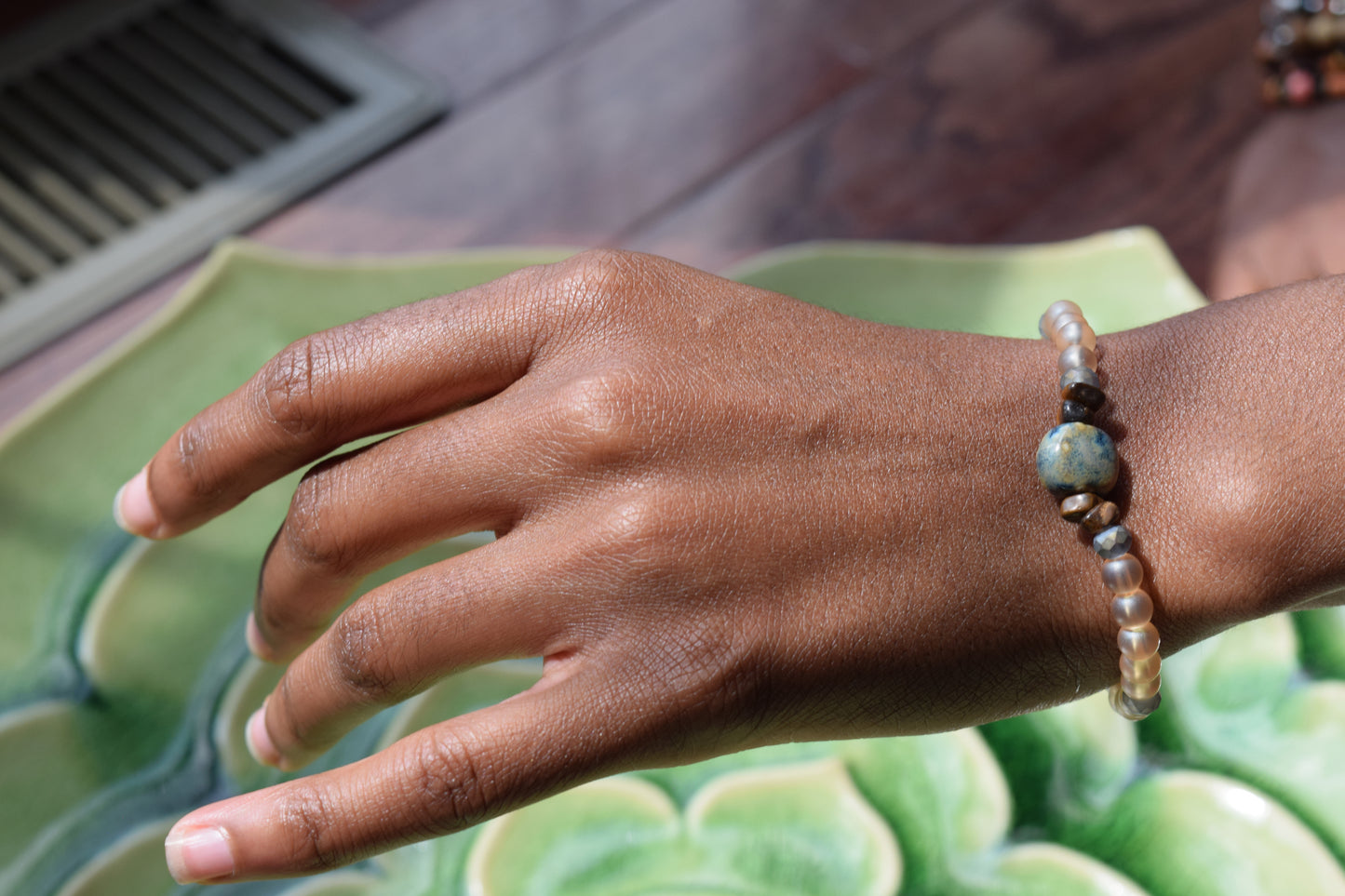 Stone & Wood w/Iridescence Bracelet