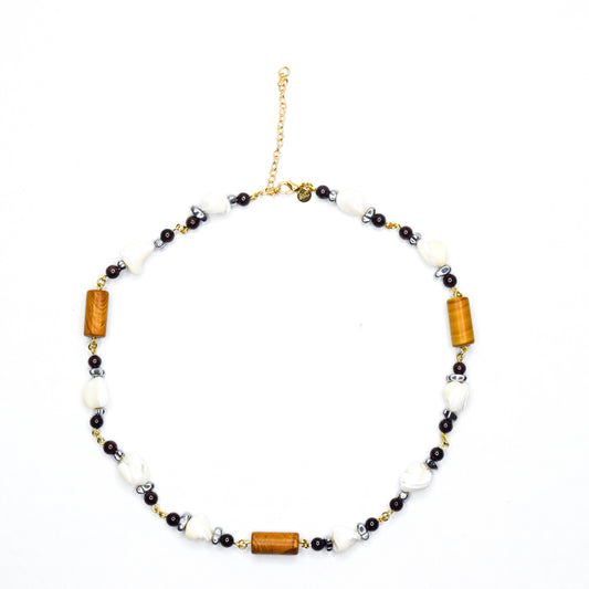 DYELA_SHELL_JASPER_GARNET_HEMATITE NECKLACE BY AYITI CHERIE-1