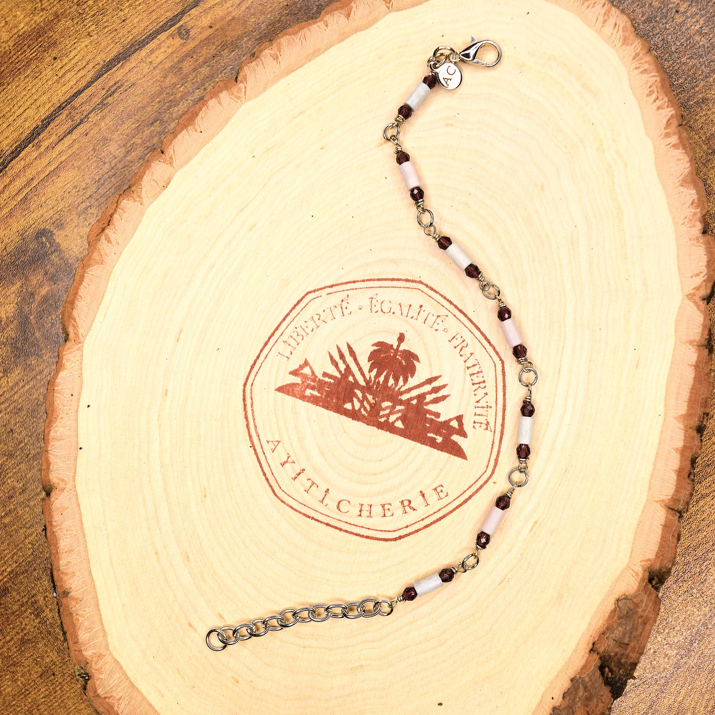 Matte glass tubular beads bracelet- Ayiti Cherie - Haitian-inspired lifestyle brand