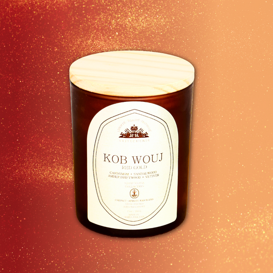 Kob Wouj Candle- Cardamom-Sandalwood-Amber and Driftwood and Vetiver by Ayiti Cherie