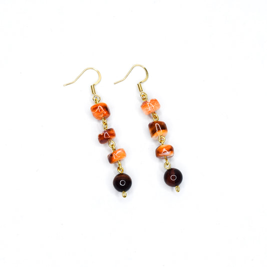 SAMIRA_SPINY OYSTER AND TIGERS EYE EARRINGS BY AYITI CHERIE