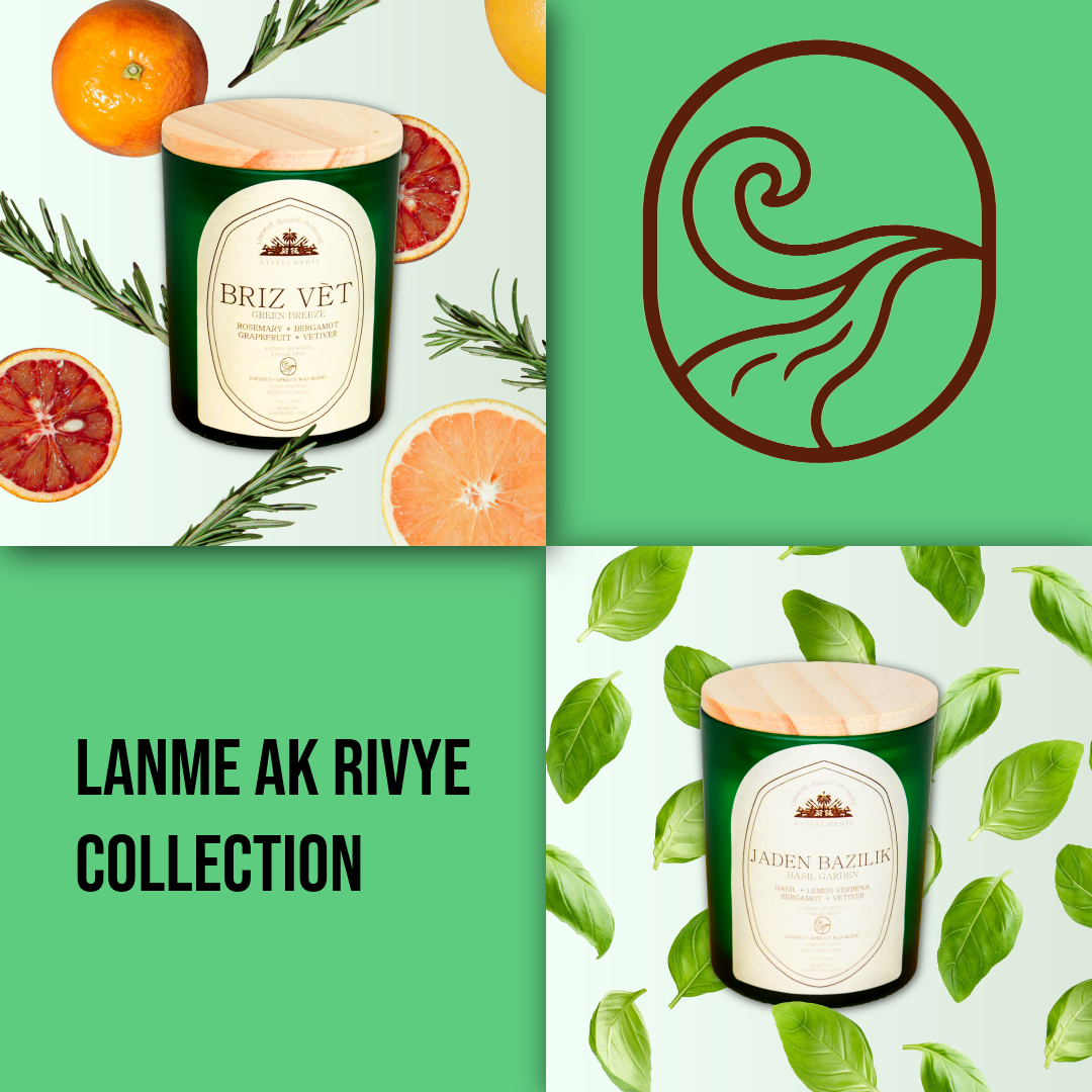Lanme ak Rivye Collection by Ayiti Cherie A REFRESHING ESCAPE INSPIRED BY FLOWING RIVERS AND THE OPEN SEA.&nbsp;CRISP BREEZES, COOL WATERS, AND HERBAL FRESHNESS BRING CLARITY AND&nbsp;RENEWAL WITH EVERY SCENT.