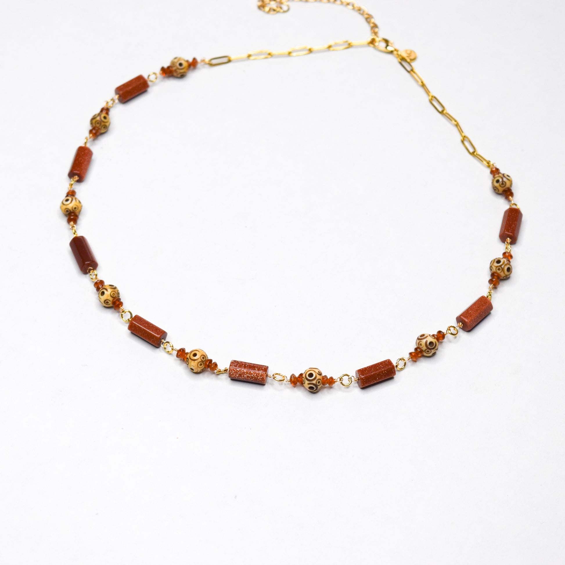ANYAELLE-GOLDSTONE_TIBETANPRAYERBEADS_CARNELIANBEADSNECKLACEBYAYITICHERIE