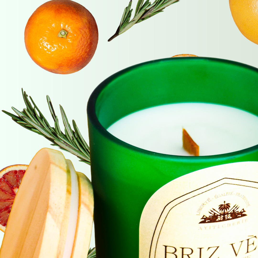 Briz Vet candle with rosemary, bergamot, grapefruit and vetiver by Ayiti Cherie