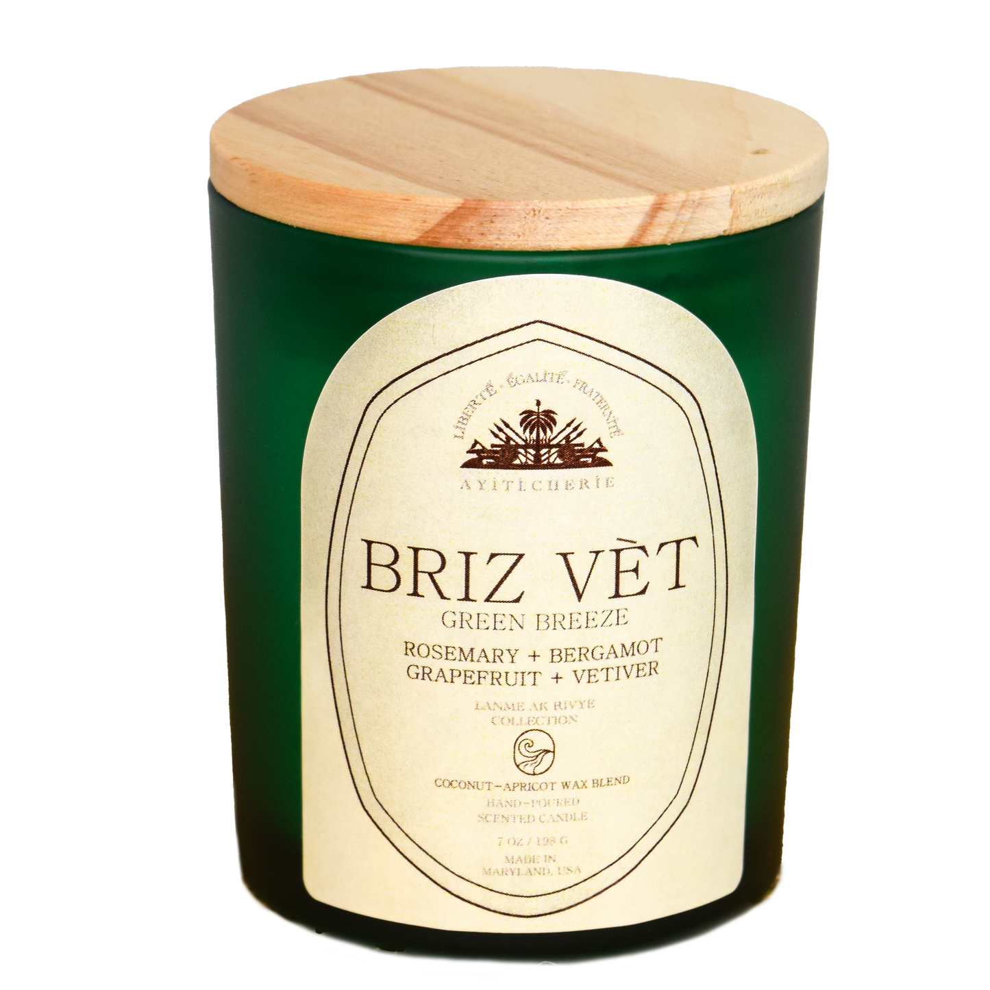 Briz Vet candle with rosemary, bergamot, grapefruit and vetiver by Ayiti Cherie