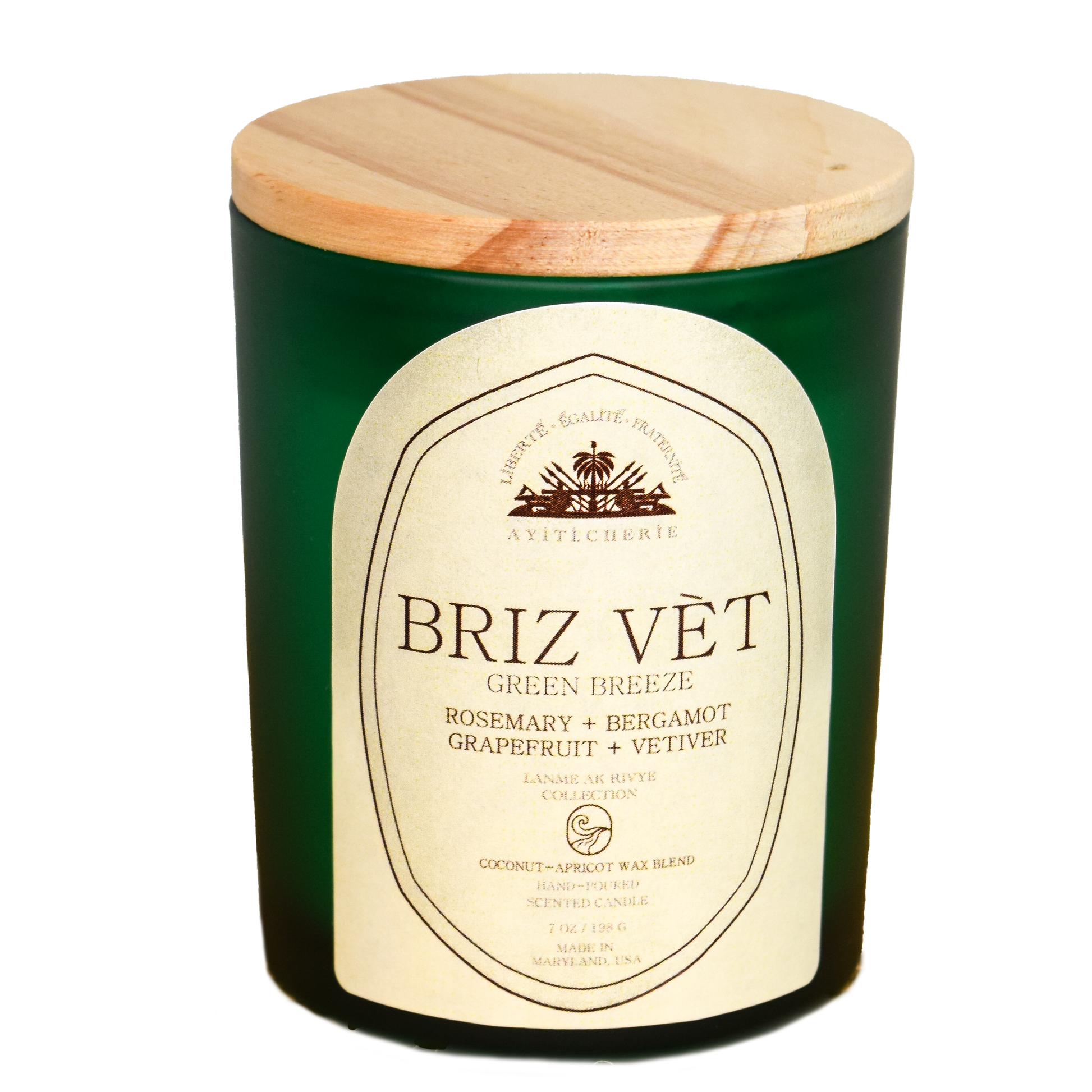 Briz Vet candle with rosemary, bergamot, grapefruit and vetiver by Ayiti Cherie