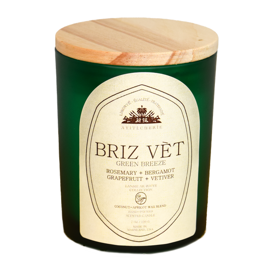 Briz Vet candle with rosemary, bergamot, grapefruit and vetiver by Ayiti Cherie
