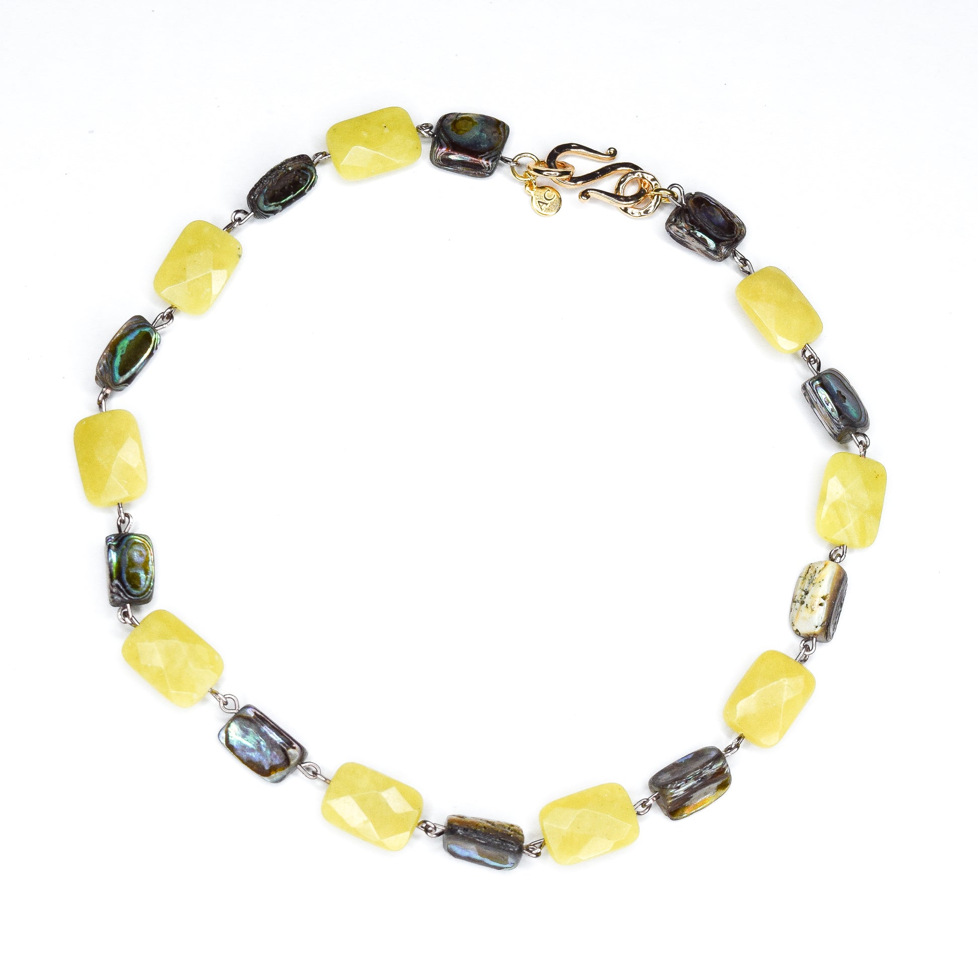 CILIENNE_YELLOWAGATE_ABALONENECKLACE by Ayiti Cherie