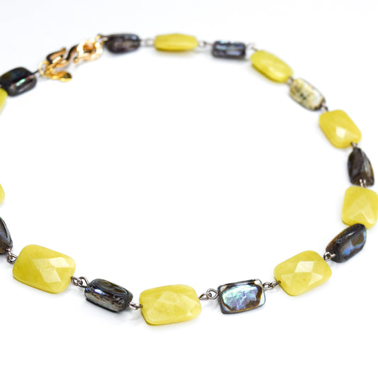 CILIENNE_YELLOWAGATE_ABALONENECKLACE by Ayiti Cherie