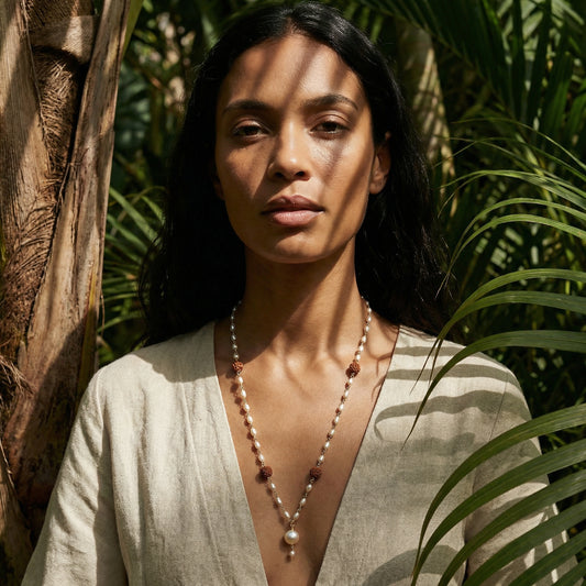 CLAIREROSE_RUDRAKSA_PEARLNECKLACE by Ayiti Cherie