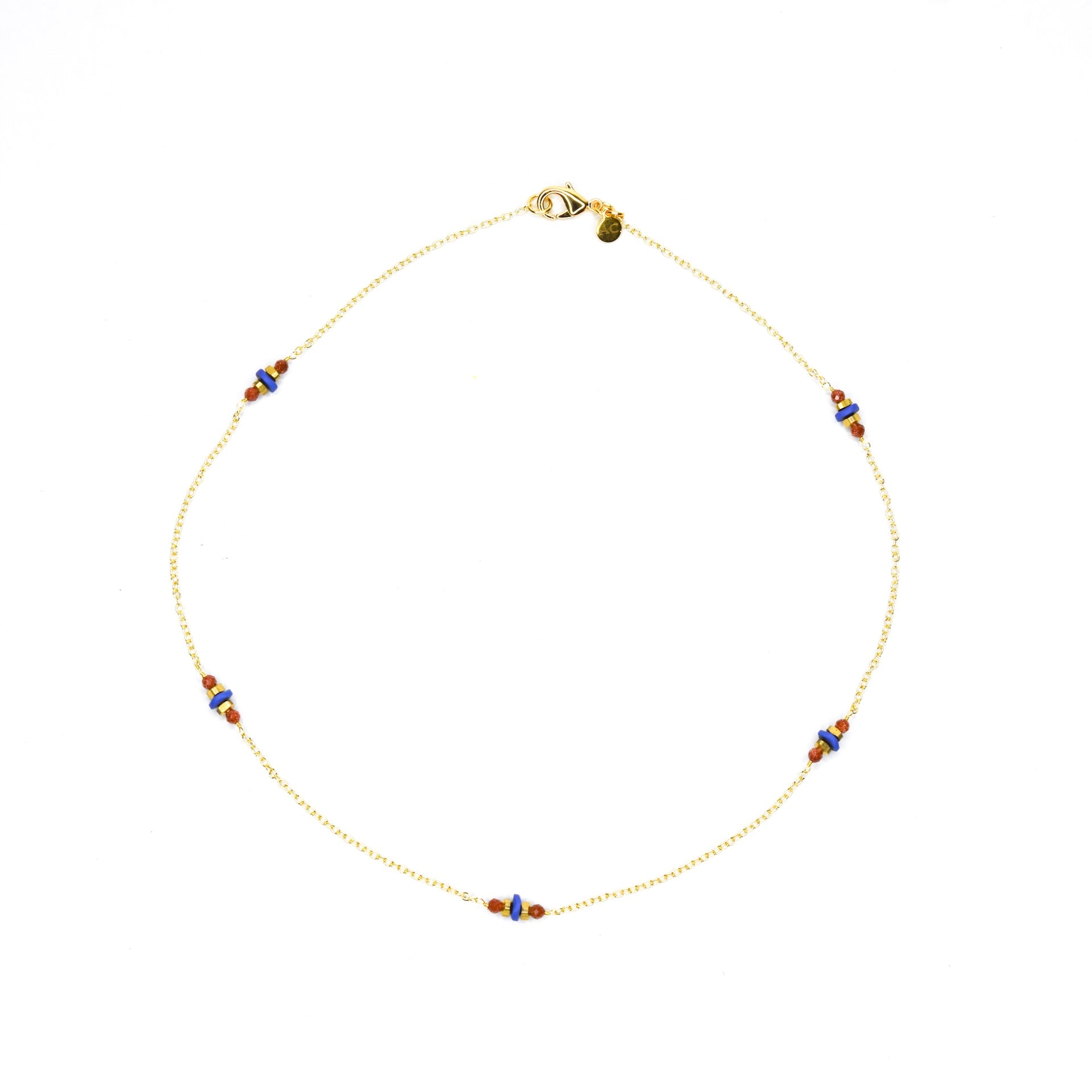 DOUSLINE_HEMATITE_GOLDSTONE_METALNECKLACEBYAYITICHERIE