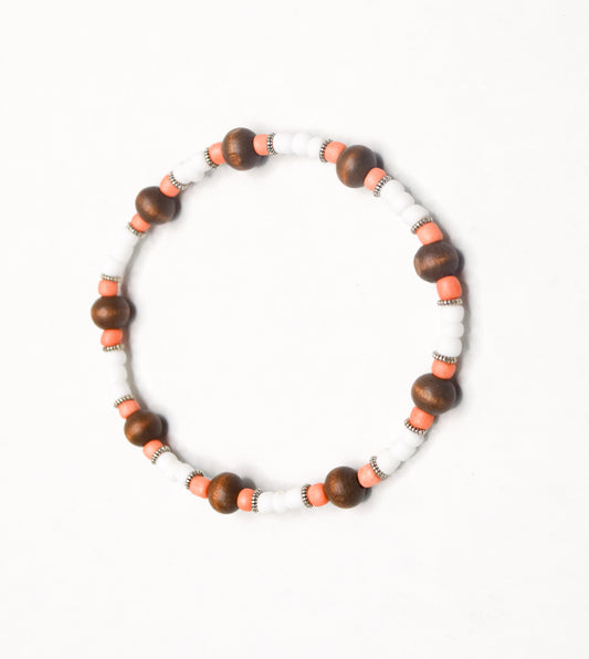 Accented Dark Wood w/Sorbet Bracelet