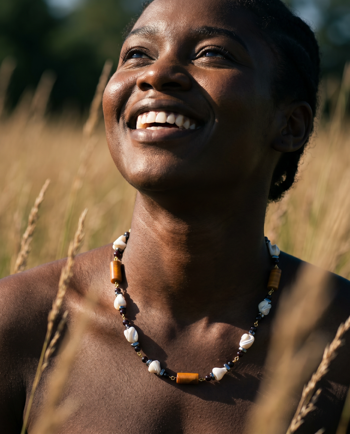 DYELA_SHELL_JASPER_GARNET_HEMATITE NECKLACE BY AYITI CHERIE-1