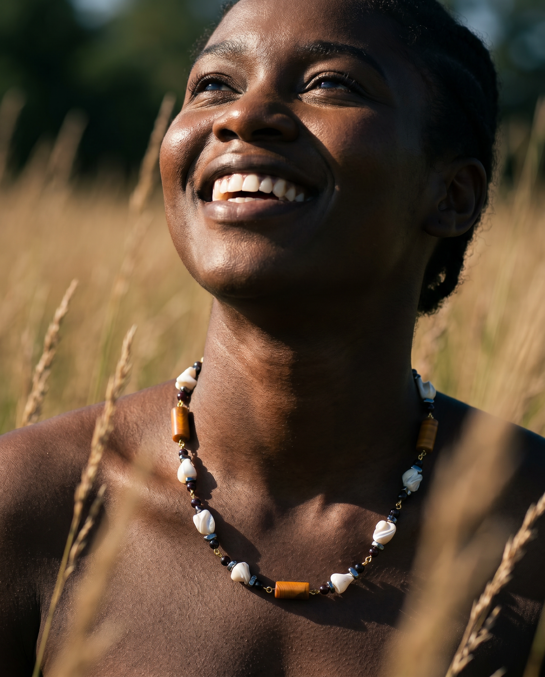 DYELA_SHELL_JASPER_GARNET_HEMATITE NECKLACE BY AYITI CHERIE-1