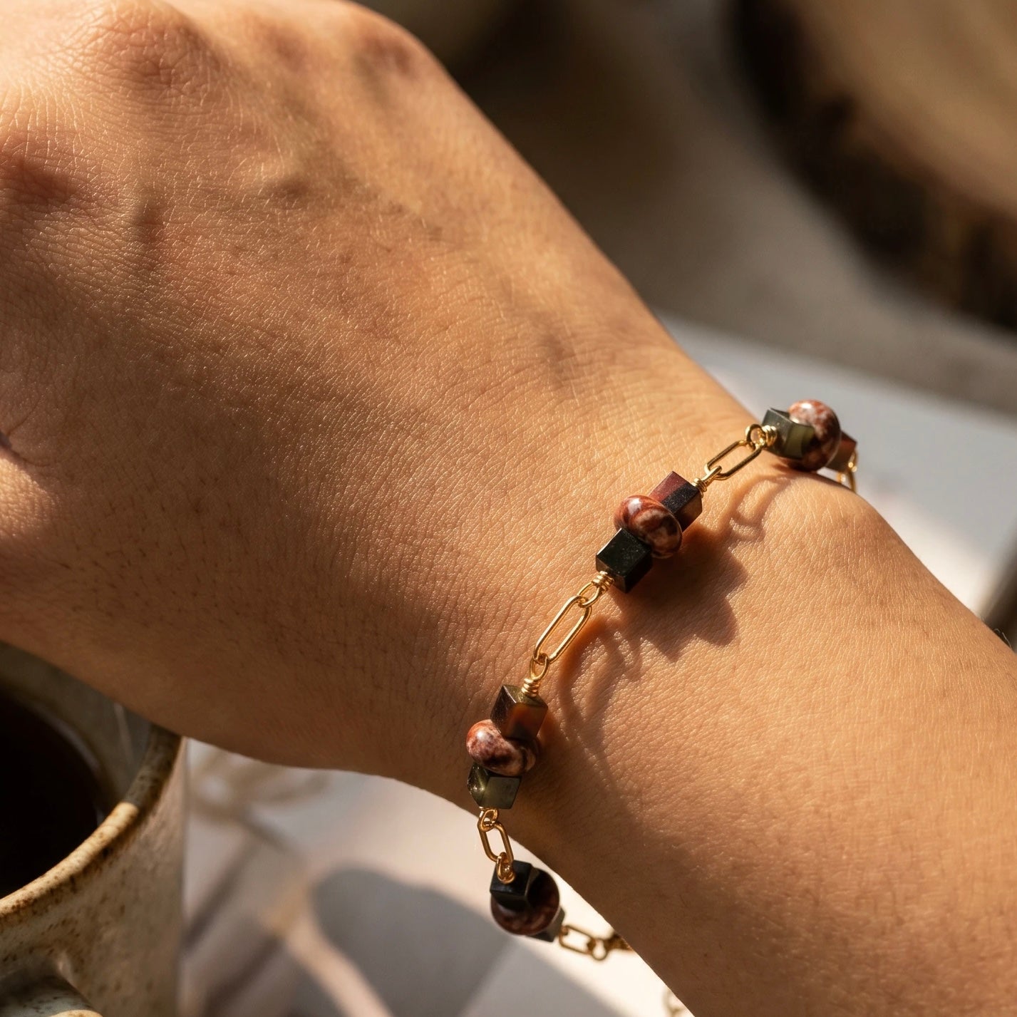 ELDA_LEOPARD JASPER_LABRADORITE BRACELET BY AYITI CHERIE