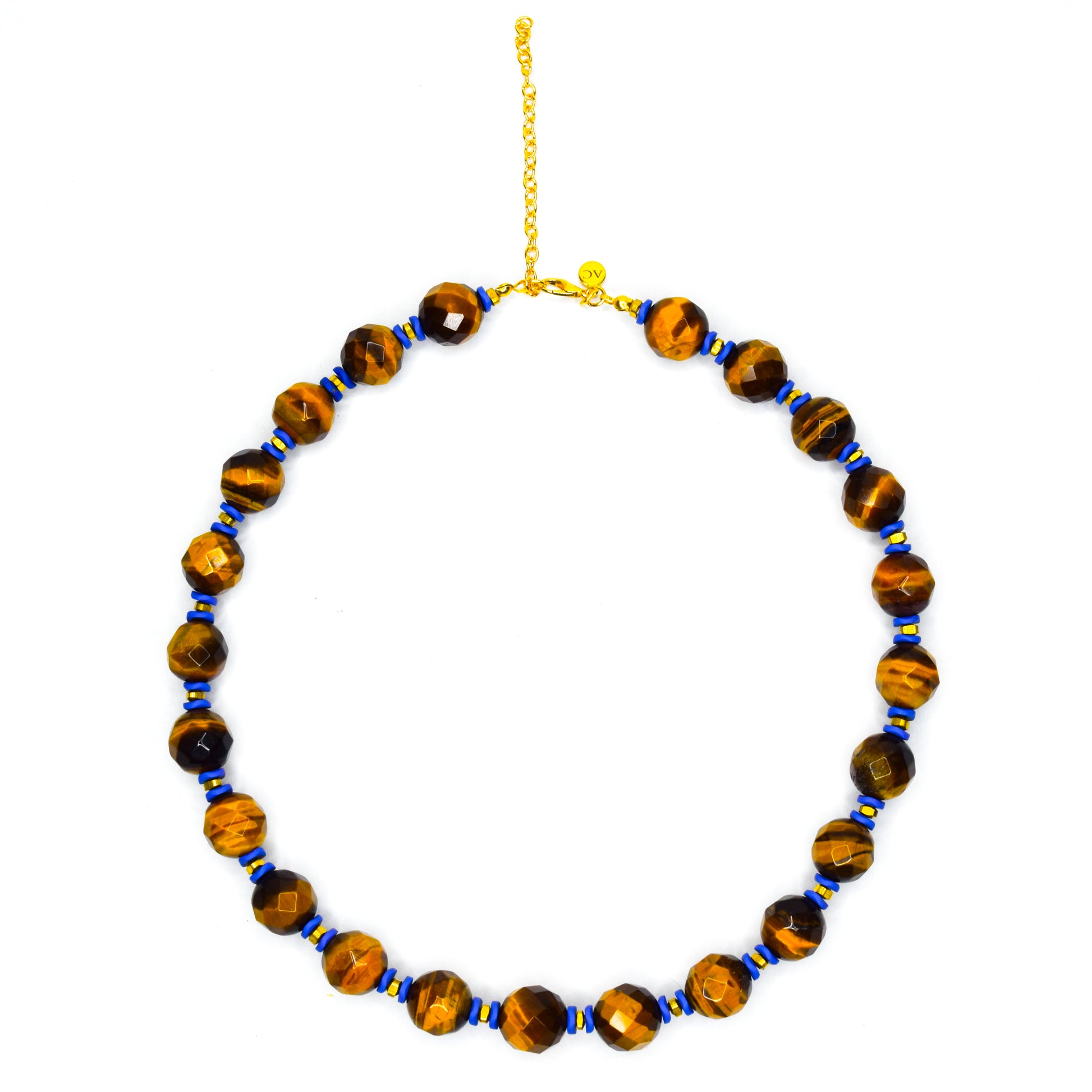 ELES TIGERS EYE_HEMATITE_METAL NECKLACE BY AYITI CHERIE