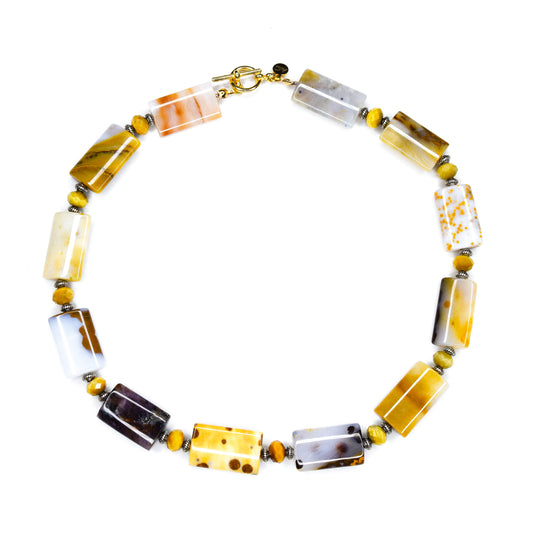 ESLINE_AGATE_TIGERSEYENECKLACE by Ayiti Cherie