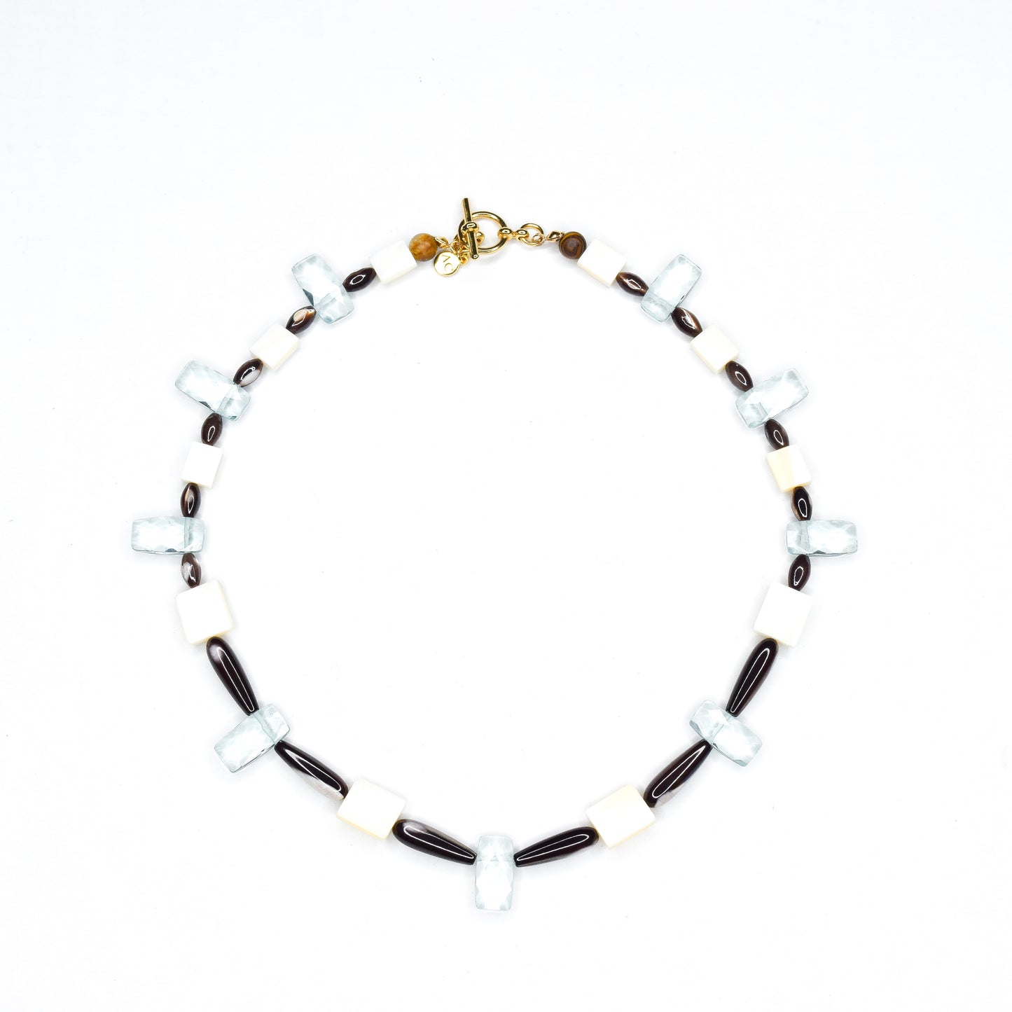 EXANTUS_ICYBLUEGLASS_AGATE_MOTHER-OF-PEARLNECKLACE- by Ayiti Cherie