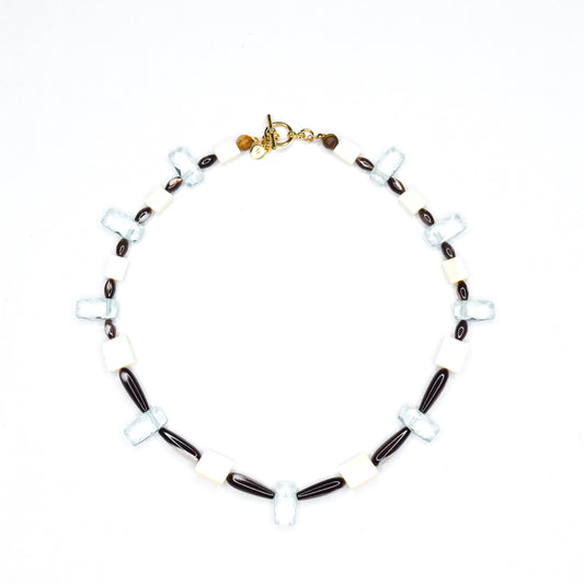 EXANTUS_ICYBLUEGLASS_AGATE_MOTHER-OF-PEARLNECKLACE- by Ayiti Cherie