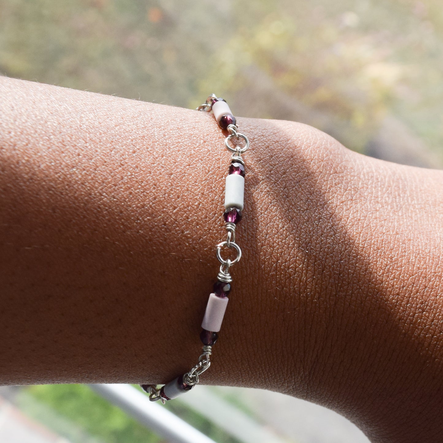 Matte glass tubular beads bracelet- Ayiti Cherie - Haitian-inspired lifestyle brand
