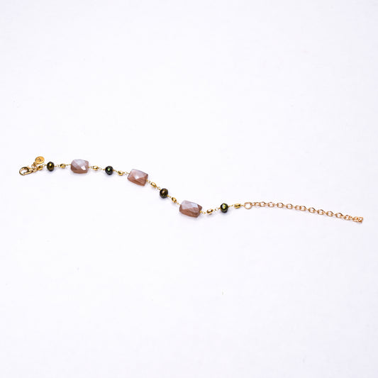 KATTIA CHALCEDONY_PYRITE BRACELET BY AYITI CHERIE
