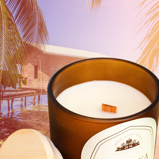 Kay Bwa Candle with Caribbean Teakwood, Neroli and Jasmine, Lemon Verbena, and Vetiver by Ayiti Cherie