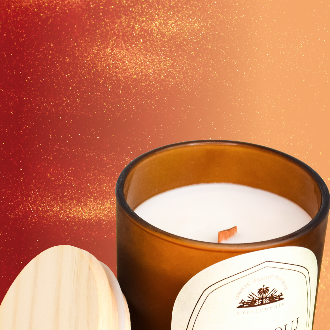 Kob Wouj Candle- Cardamom-Sandalwood-Amber and Driftwood and Vetiver by Ayiti Cherie 