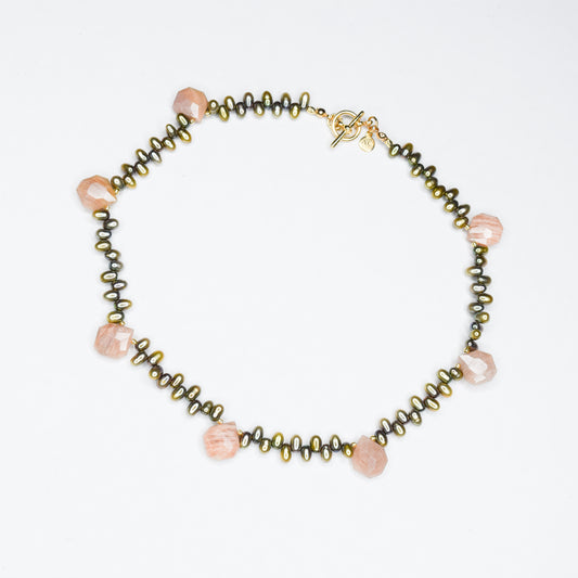 LIMOSE_PEARL_PINKMOONSTONENECKLACE by Ayiti Cherie