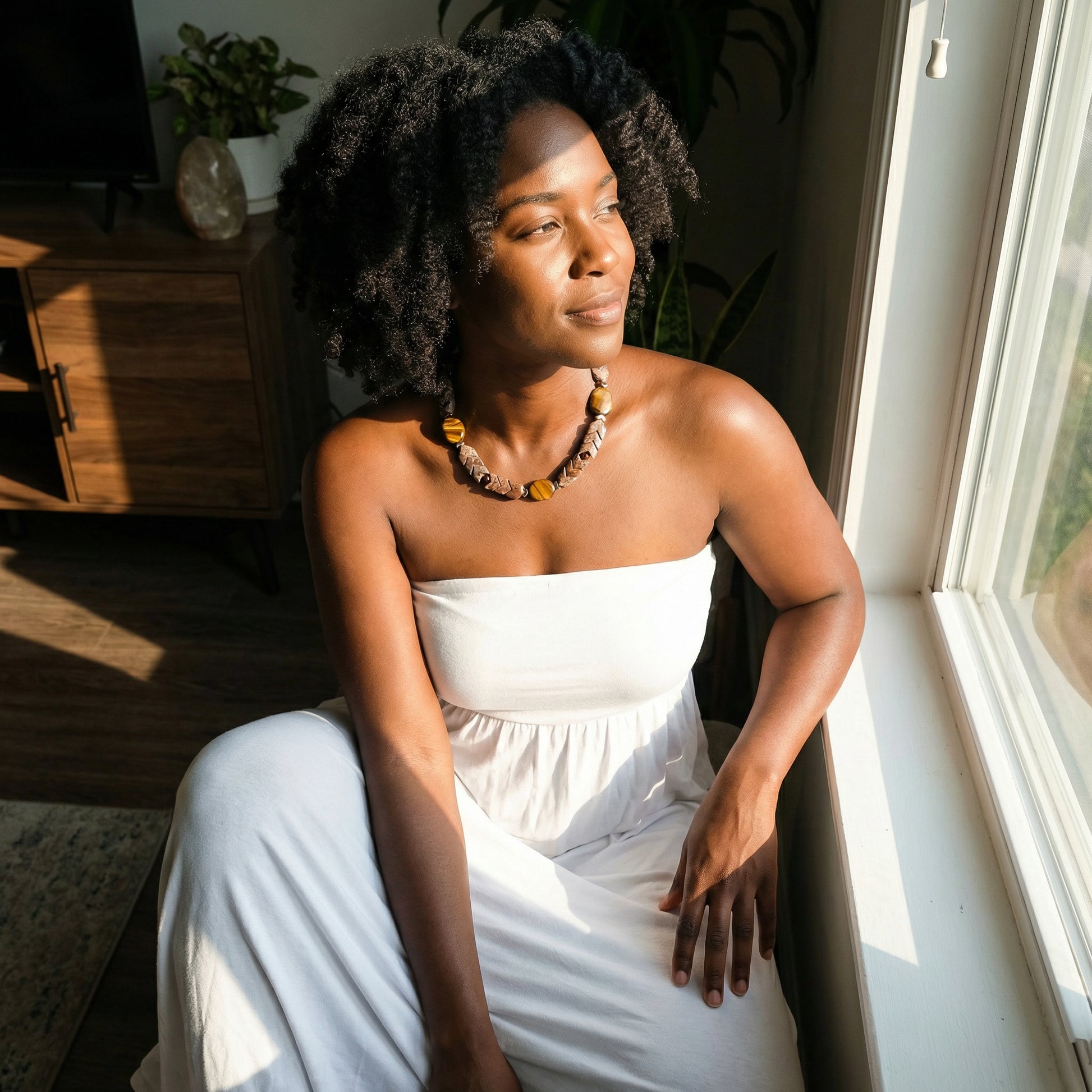 MADANA_TIGERSEYE_FOSSILJASPERNECKLACE by Ayiti Cherie