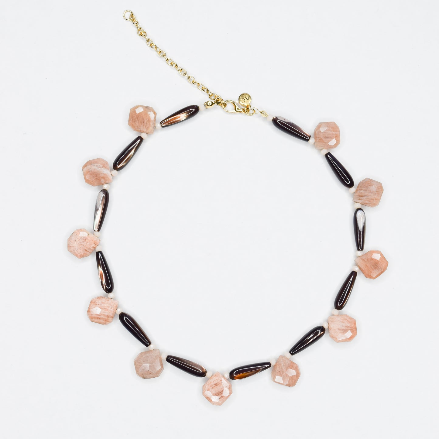 MIMEROSE_PINKMOONSTONE_AGATENECKLACE by Ayiti Cherie