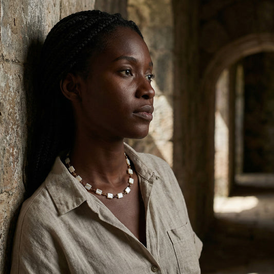 MITHSOU_MOTHER-OF-PEARL_FRESHWATERPEARLNECKLACEby Ayiti Cherie