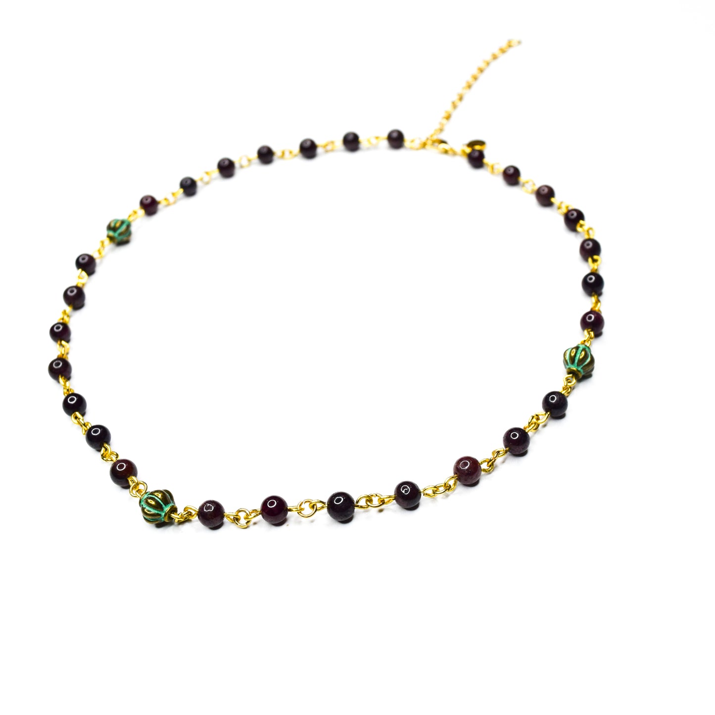 Margot_Metal_Patina_Garnet Necklace by Ayiti Cherie