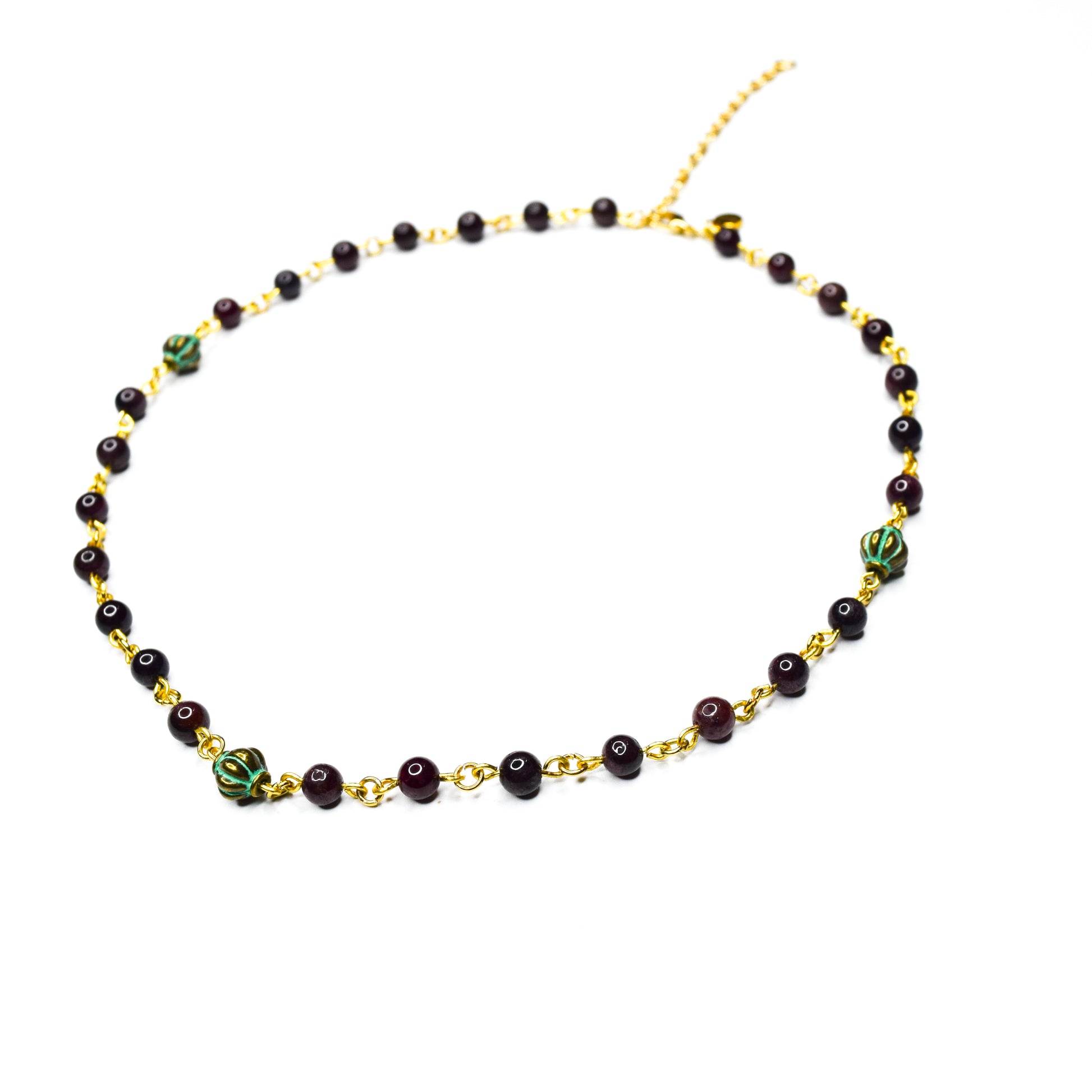 Margot_Metal_Patina_Garnet Necklace by Ayiti Cherie