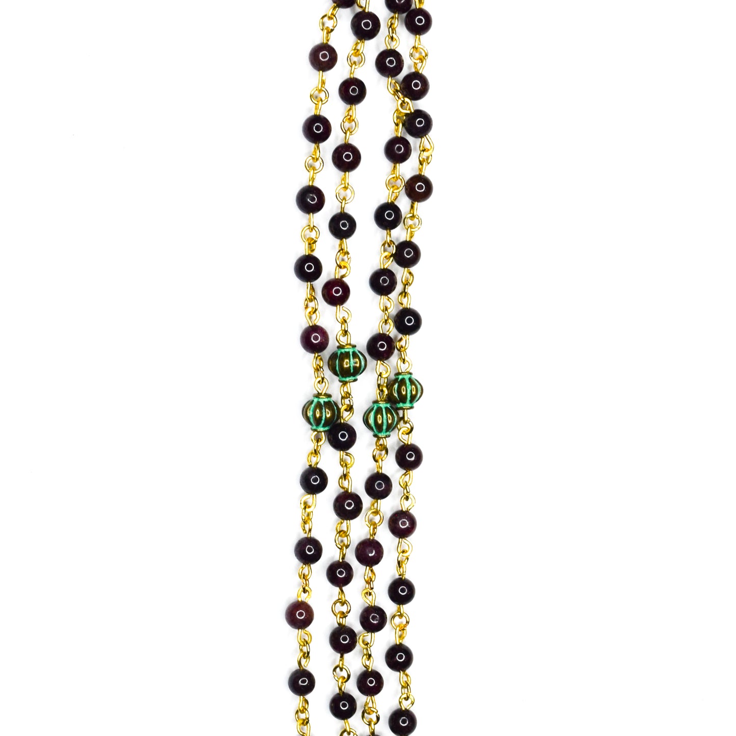 Margot_Metal_Patina_Garnet Necklace by Ayiti Cherie