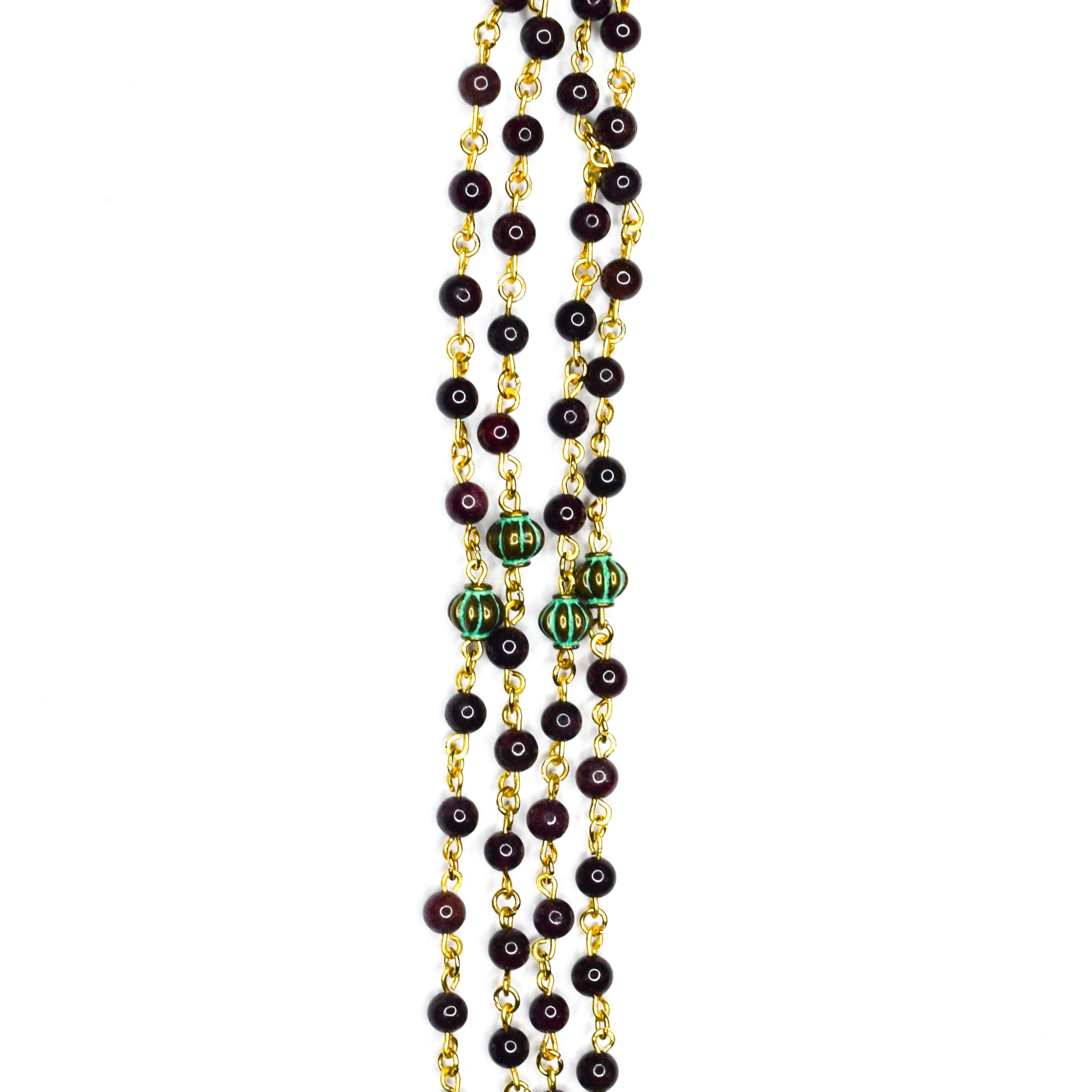 Margot_Metal_Patina_Garnet Necklace by Ayiti Cherie