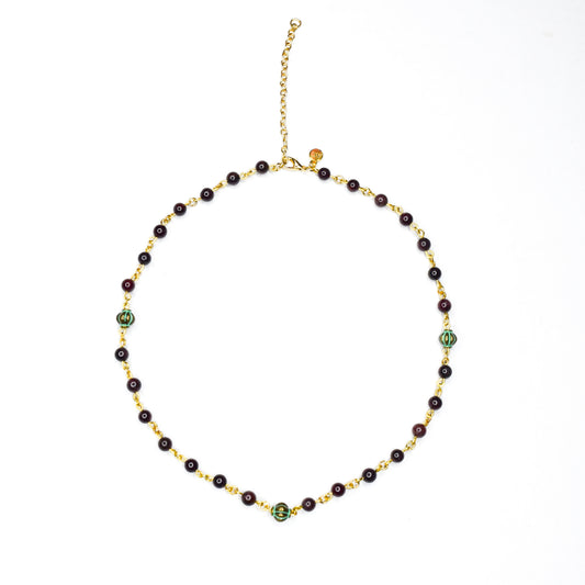 Margot_Metal_Patina_Garnet Necklace by Ayiti Cherie