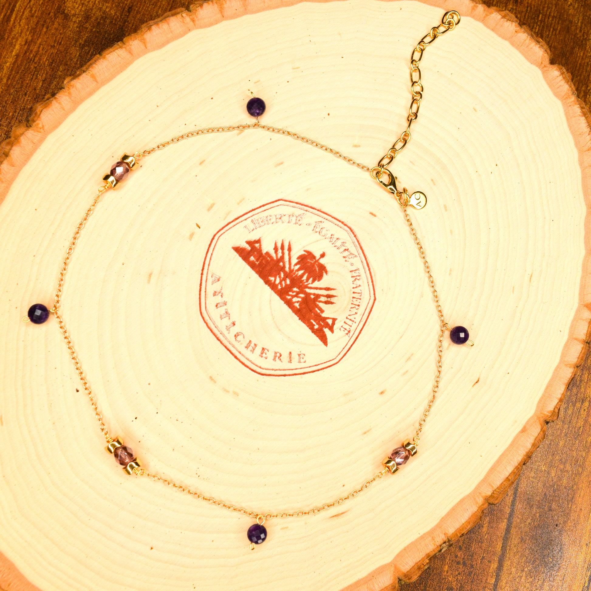 Handcrafted with amethyst & hematite beads for elegant, refined style by Ayiti Chérie. Haitian-inspired, lifestyle brand