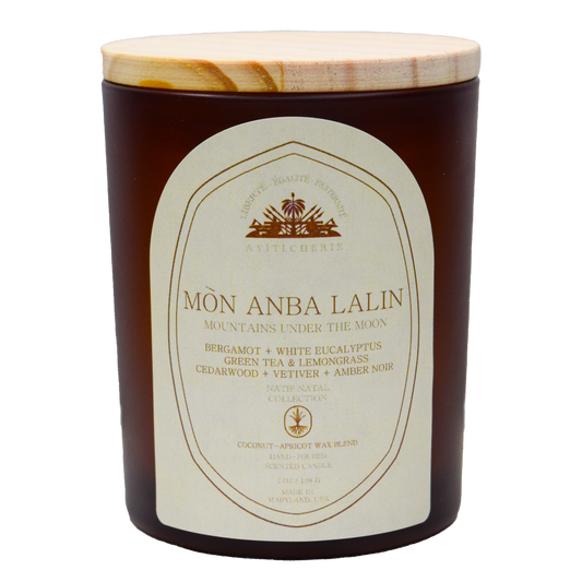 Mon Anba Lalin_Mountains Under the Moon_Bergamot_White Eucalyptus_Green Tea-Lemongrass_Cedarwood_Vetiver_Amber Noir by Ayiti Cherie