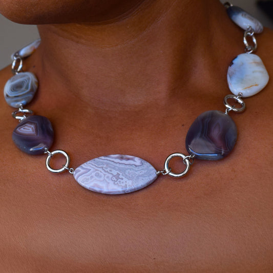 Batsheva agate beads and an ocean agate pendant- Haitian Inspired, Lifestyle brand by Ayiti Cherie