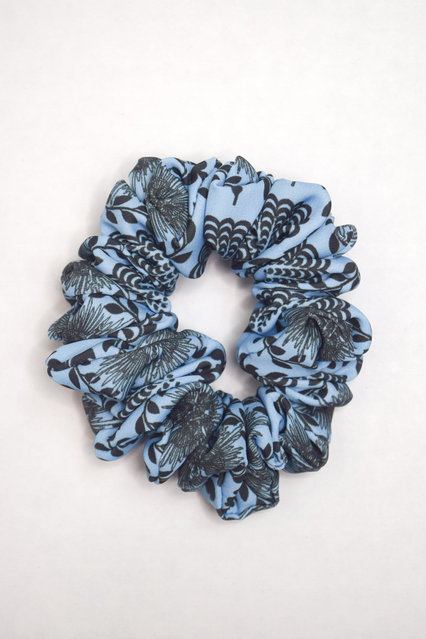 Sky Blue Carnival Lady Print Scrunchie in Mini