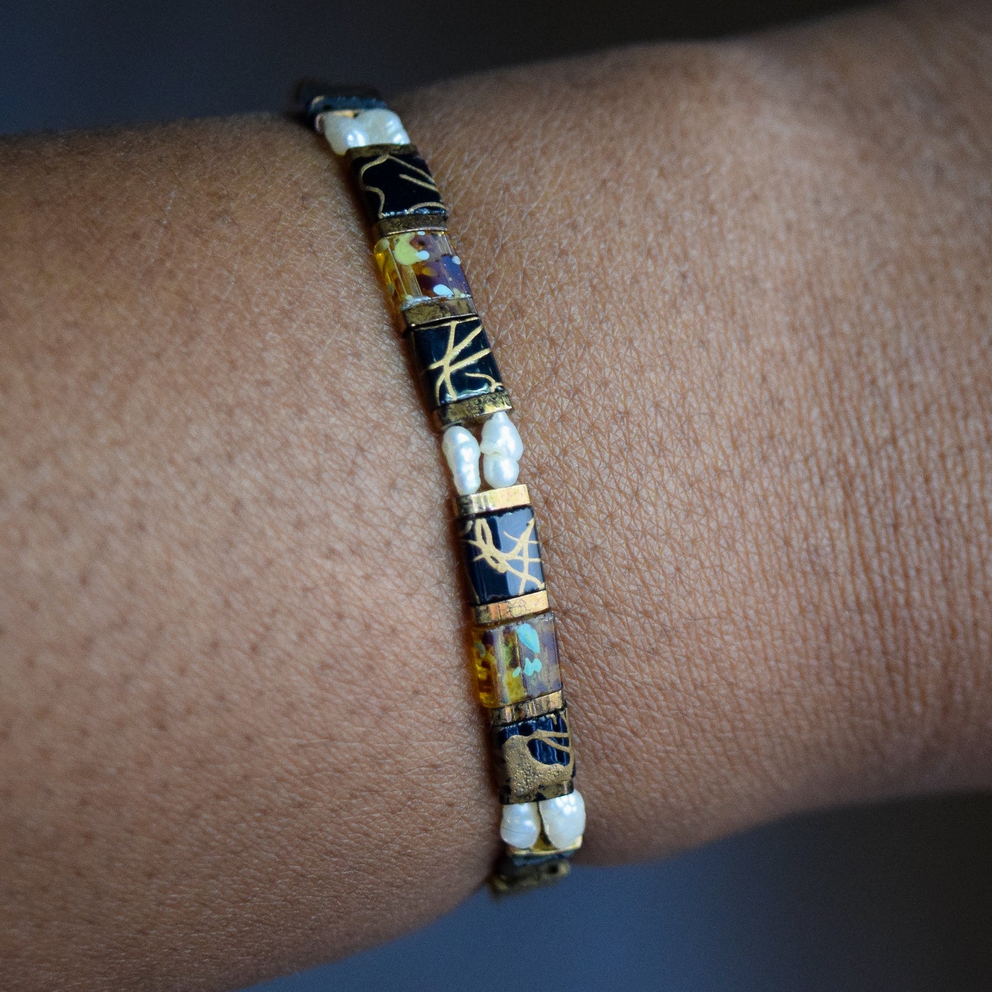 Ti Trezo Bracelet Design -  Tila beads with lustrous Freshwater pearls_Design