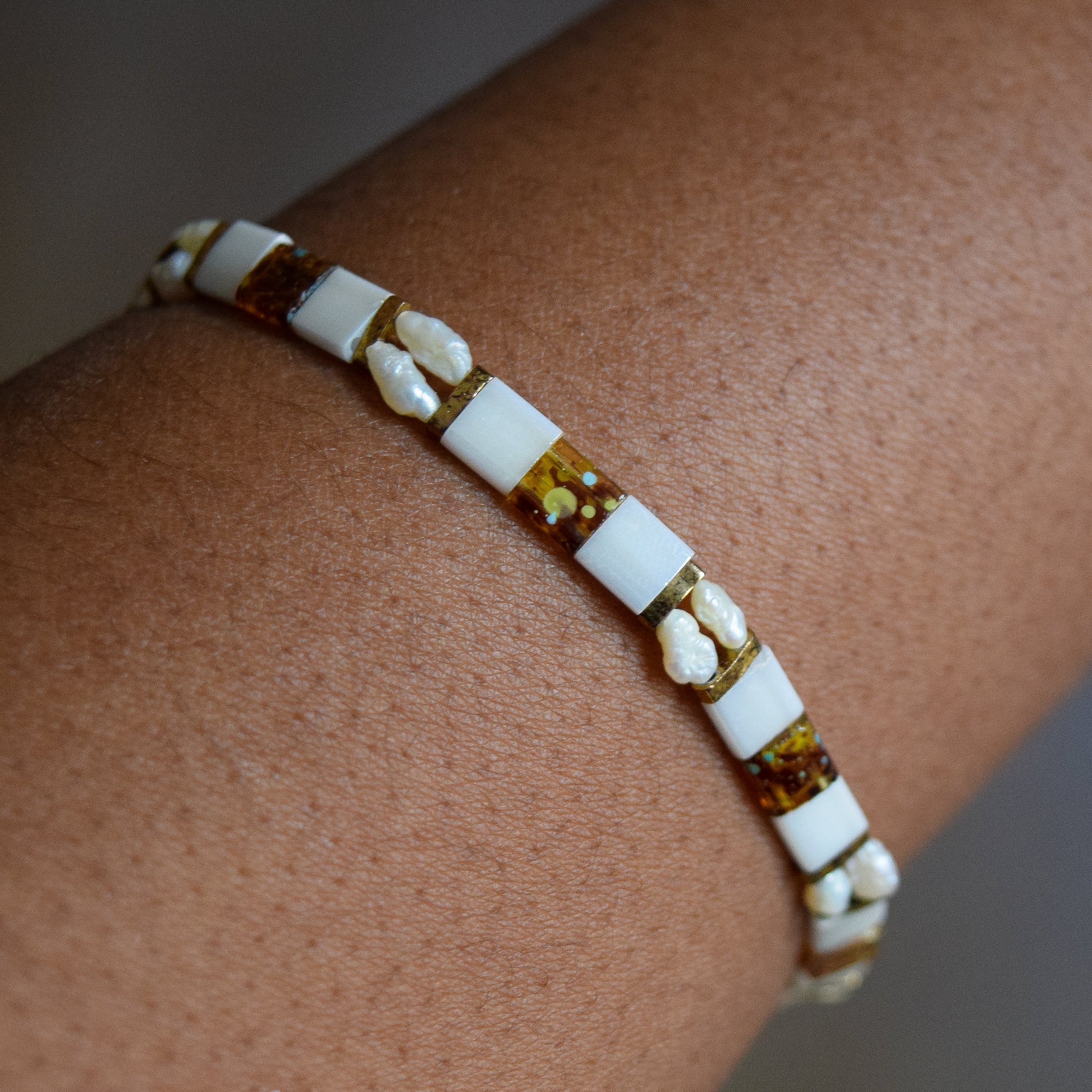 Ti Trezo Bracelet Design -  Tila beads with lustrous Freshwater pearls_Design