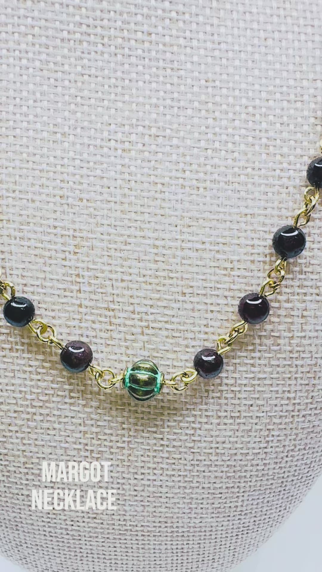 Margot_Metal_Patina_Garnet Necklace by Ayiti Cherie