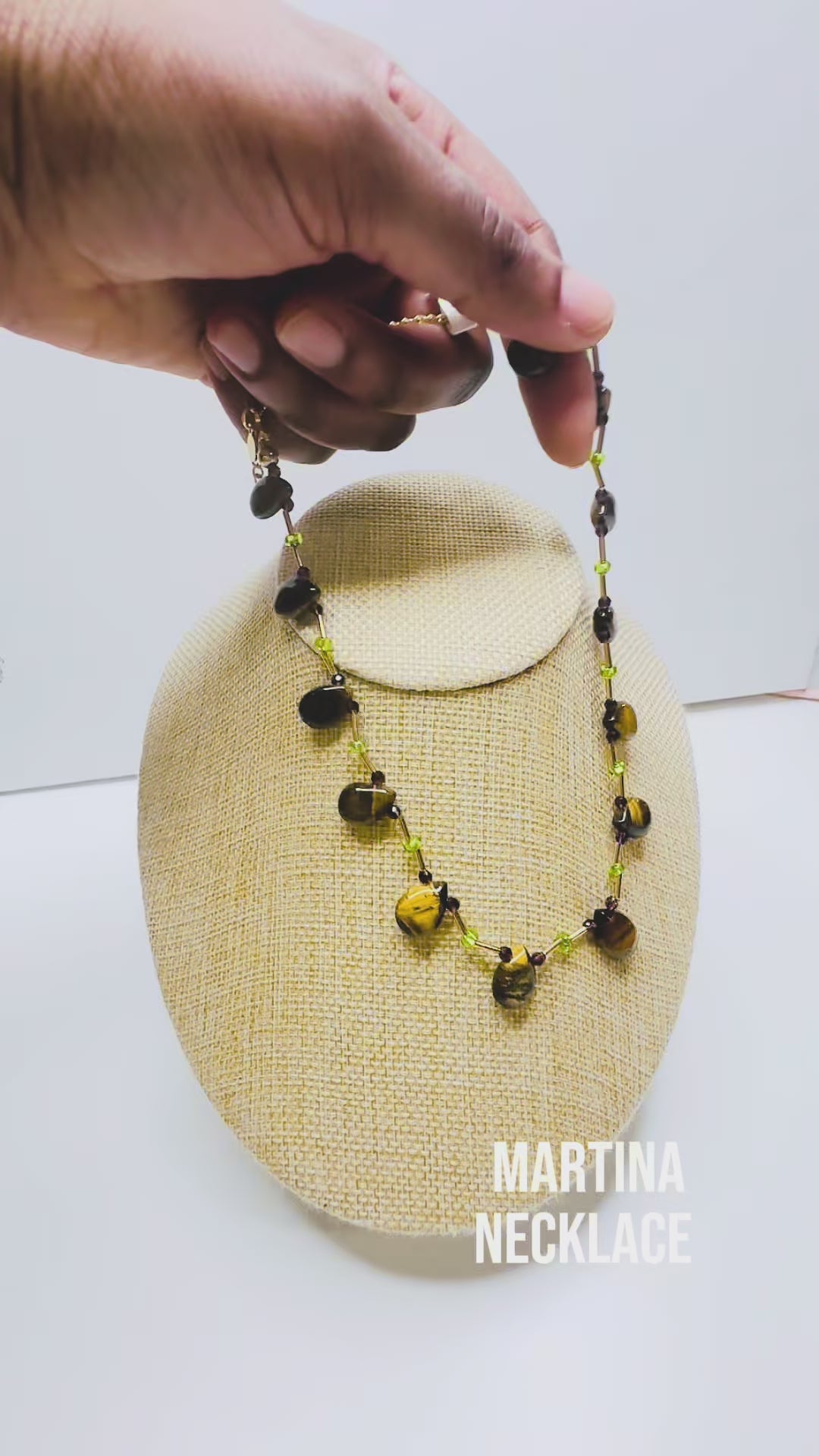 Handcrafted with tiger's eye teardrop & glass cube beads for elegant, refined style by Ayiti Chérie. Haitian-inspired, lifestyle brand