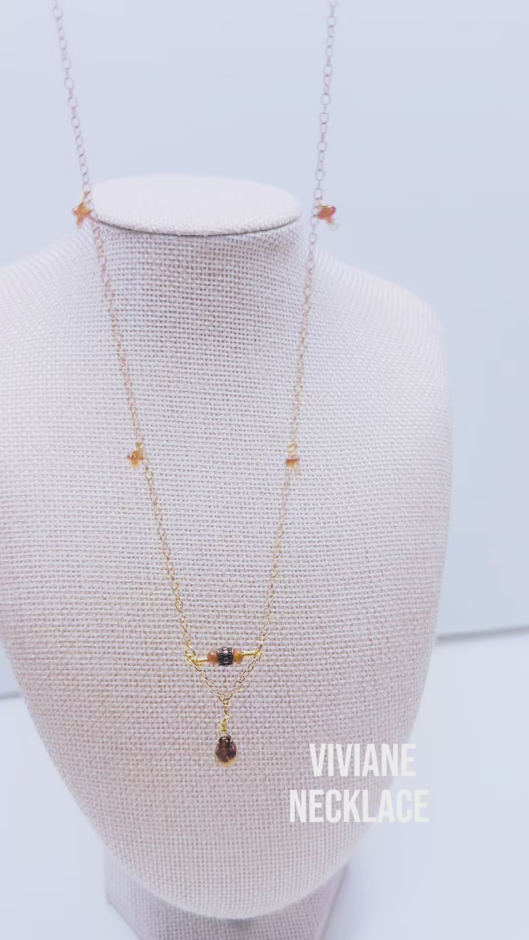 Handcrafted- Delicate curb chain, carnelian, carved drum and teardrop glass beads for elegant, refined style by Ayiti Chérie. Haitian-inspired, lifestyle brand