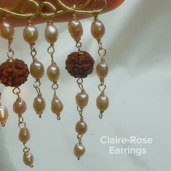 CLAIREROSE_RUDRAKSHA_PEARLEARRINGS by Ayiti Cherie