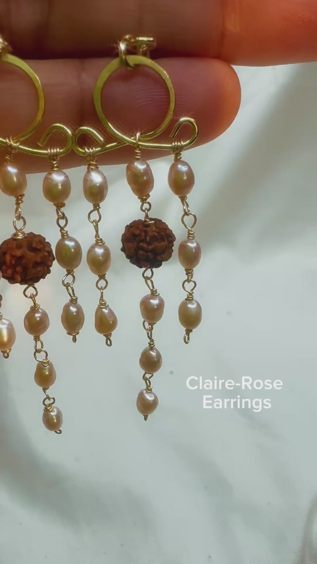 CLAIREROSE_RUDRAKSHA_PEARLEARRINGS by Ayiti Cherie