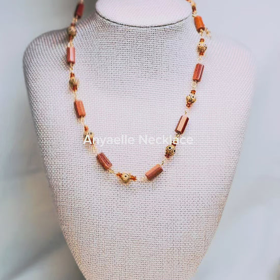 ANYAELLE-GOLDSTONE_TIBETANPRAYERBEADS_CARNELIANBEADSNECKLACEBYAYITICHERIE