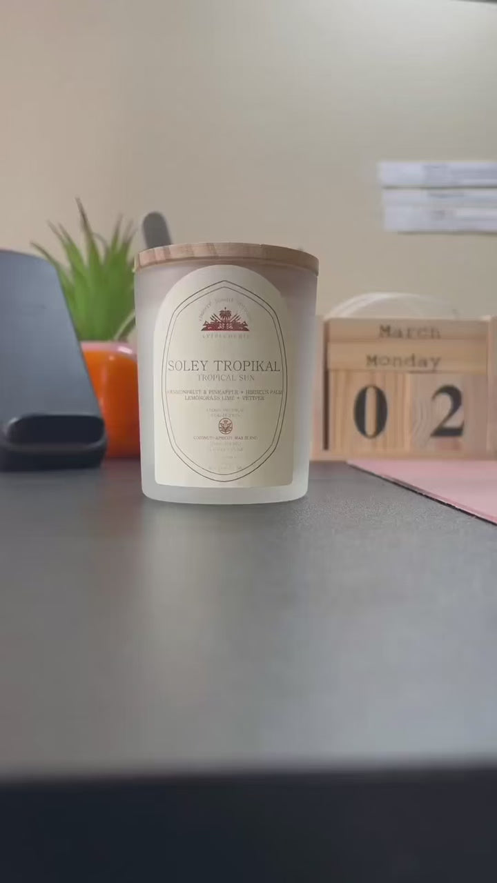 Load video: Soley Tropikal Candle by Ayiti Cherie